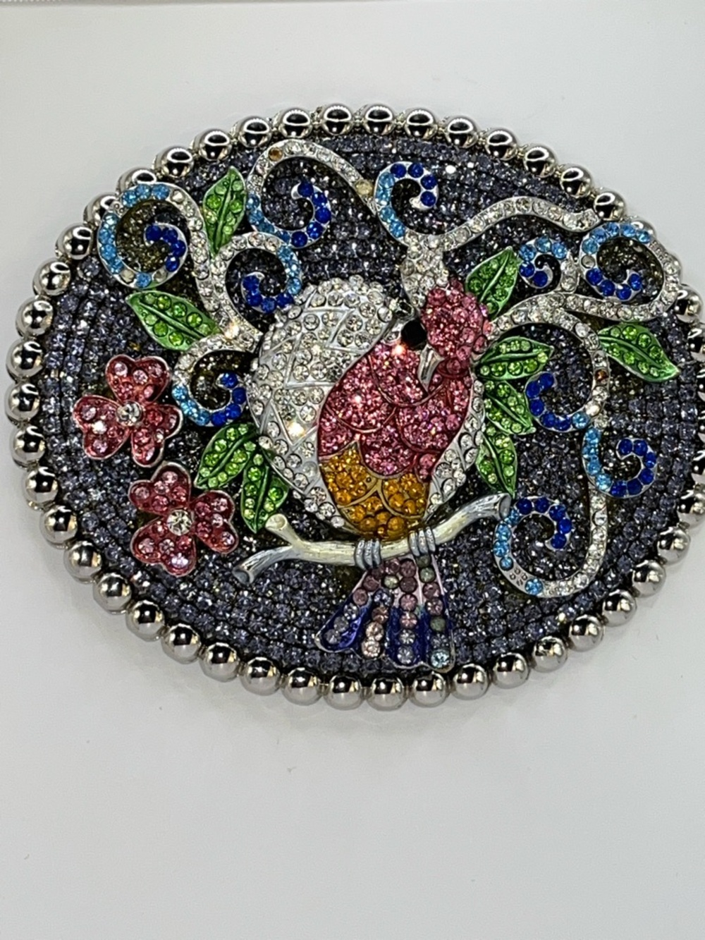 PARW Buckles Yoakum Texas Rhinestone Glam Belt Buckle Rodeo